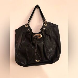 Michael Kors Camden Black Leather Grommet Bag